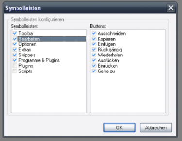 Fenster & Symbolleisten