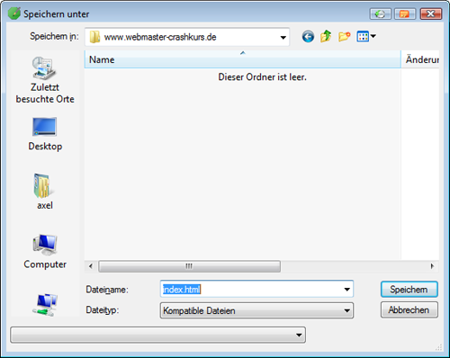 Dateipfad und Dateinamen auswhlen